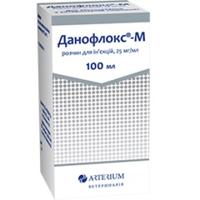 Данофлокс-М раствор для инъекций, 25 мг/мл 100 мл Артериум