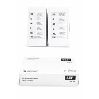 Перчатки нитриловые смотровые нестерильные неприпудренные ЧЕРНЫЕ ПРОЧНЫЕ SEF (5,0 гр) размеры S, M, L, XL